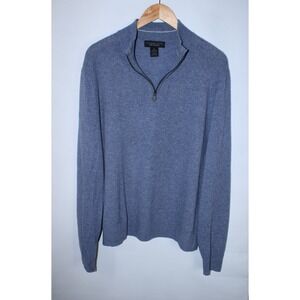 Bloomingdale's Men's XL Light Blue 1/4 Zip Luxury Comfort Cashmere Sweater